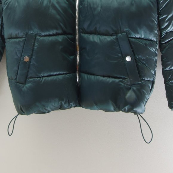 NEW! Scandinavian Pearlized Quilted ONLY Puffer Jacket/ Coat Dark Forest Green,S - Picture 10 of 16
